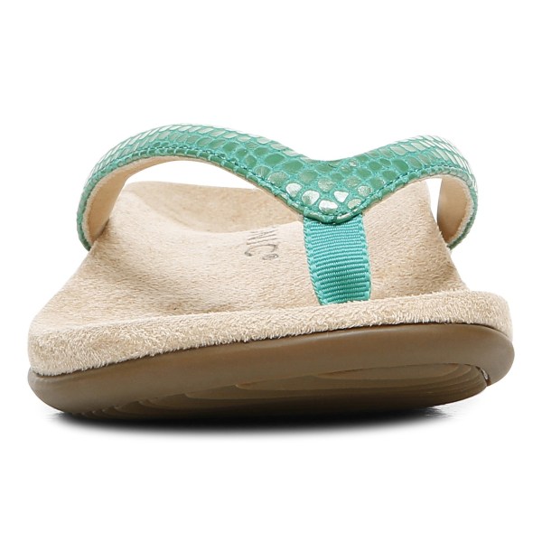 Vionic Sandals Ireland - Dillon Toe Post Sandal Green - Womens Shoes Sale | VWMTA-2194